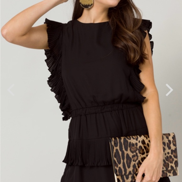 TCEC Black Ruffle Mini Dress - Picture 1 of 12